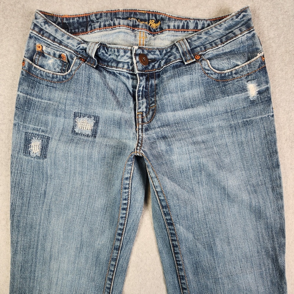 American Eagle Outfitters Boy Fit Jeans‎ Womens 8 (30x29) Blue Distressed Denim